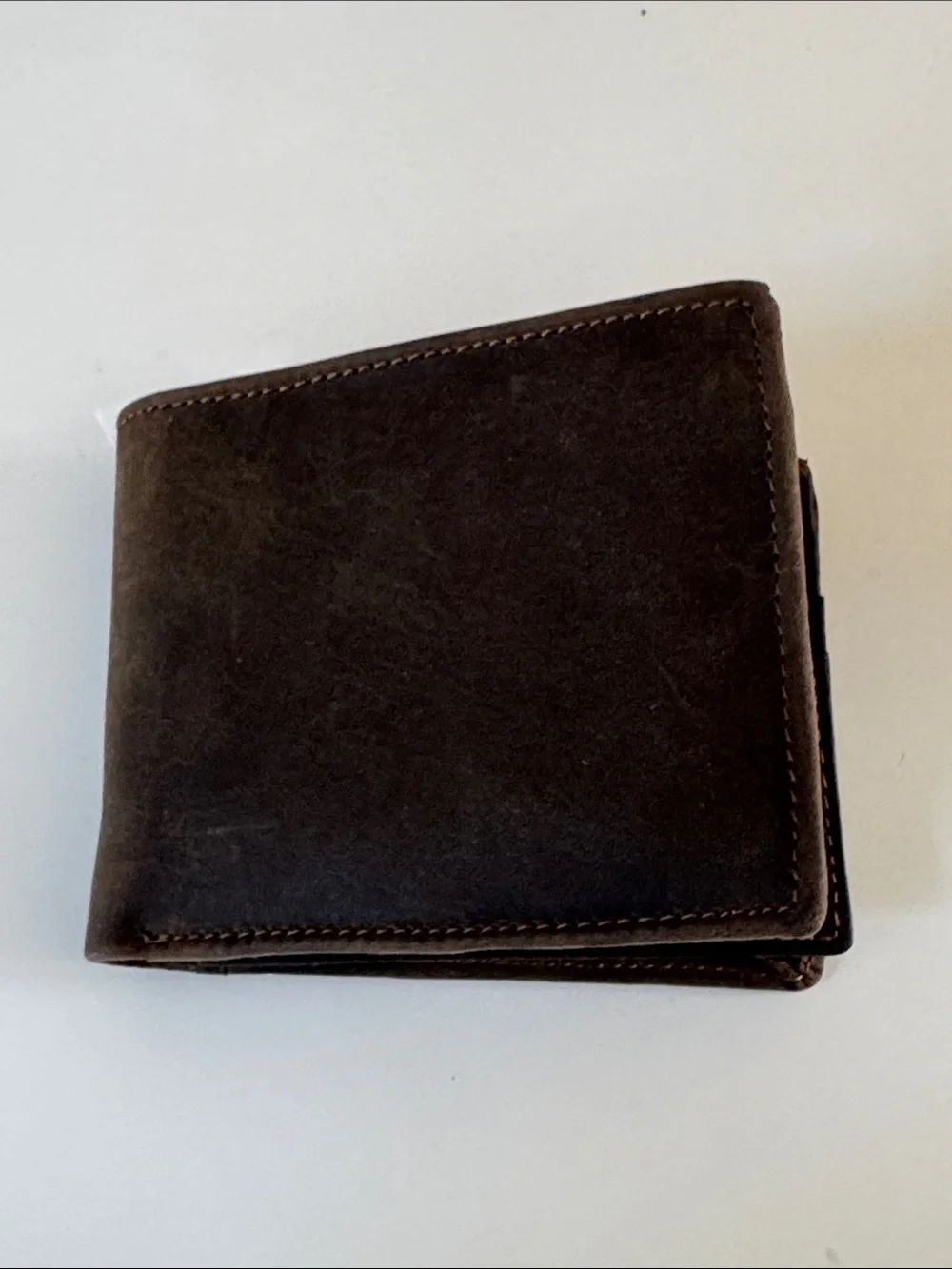 Ridge Mountain Classic Dark Brown Leather Bi-Fold Wallet for Men